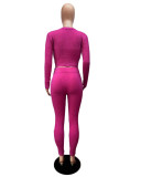 Solid Color Knitting Sexy Slim Three-Piece Cardigan Pants Set