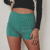 Summer Solid Color Diamond Shorts Women's Shiny Shorts Tight Fitting Shorts