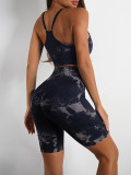 Seamless Knitting Tie-Dye Yoga Clothing Fitness Suit Sports High Waist Elastic Pants Women