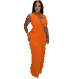 Women's Spring Summer Wavy Pattern Sexy Halter Backless High Waist Jumpsuit