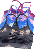 Seamless Knitting Tie-Dye Yoga Clothing Fitness Suit Sports High Waist Elastic Pants Women