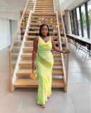 Women's Elegant Chic Print Long V-Neck Evening Dress