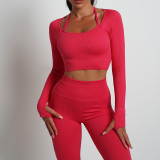 Fitness Set High Waist Tight Fitting Workout Shorts Butt Lift Quick Dry Breathable Running Training Yoga Shorts