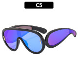 Sunglasses punk futuristic glasses big frame sunglasses