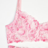 Women Floral Embroidered Tutu Skirt Sexy Lingerie Two-piece Set