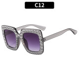 Women Square Frame Diamond Bouncy Disco  Glasses Sunglasses Sunglasses