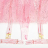 Women Floral Embroidered Tutu Skirt Sexy Lingerie Two-piece Set