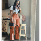 Cotton Twist Cutout Casual Pants