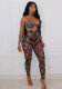 Summer Women's Straps Backless Slim High Waist Sports Jumpsuit