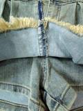 Women's Vintage Wash Stretch Denim Shorts