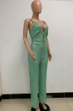 Deep V Neck Low Back Sleeveless Chic Sequined Straps Elegant Women's Party Jumpsuit