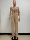Deep V Neck Low Back Sleeveless Chic Sequined Straps Elegant Women's Party Jumpsuit