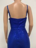 Deep V Neck Low Back Sleeveless Chic Sequined Straps Elegant Women's Party Jumpsuit