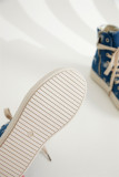Platform Canvas Shoes Women's Washed Couple High-Top Shoes Ripped Denim Style Trendy Shoes For Men