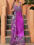 Summer Women's Loose Printed Vintage Ethnic Jumpsuit