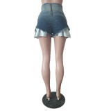 Women Fashion Pocket Ombre Denim Shorts