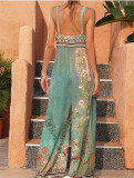 Summer Women's Loose Printed Vintage Ethnic Jumpsuit