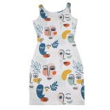 Summer Print Basic Tight Fitting Tank Dress