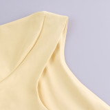 Women's Long Sleeve Solid Crop Square Neck T-Shirt