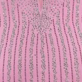 Women's Solid Color Beaded Mesh Feather Lace-Up Dress