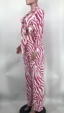 Spring Fall Pant Set Ribbed Print Crop Set