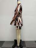 Sexy Printed Multicolor Suit Blazer Casual Shorts Two Piece Set