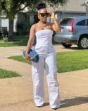 Women Strapless Cargo Pocket Sleeveless Jumpsuit