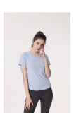 Women Summer Round Neck Breathable Short Sleeve Running Mesh Sports T-Shirt