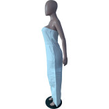 Women Strapless Cargo Pocket Sleeveless Jumpsuit