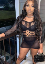Women Long Sleeve Mesh Sexy Bodycon Dress Women Long Sleeve Mesh Sexy Bodycon Dress