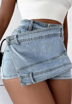 Plus Size Women's A-Line High Waist Irregular Wide-Leg Shorts Women's Summer Slim Fit Denim Skirt Shorts Trendy Plus Size Women's A-Line High Waist Irregular Wide-Leg Shorts Women's Summer Slim Fit Denim Skirt Shorts Trendy