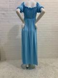 Printed Square Neck Puff Sleeves Maternity Dress Party Photoshoot Bohemian Style