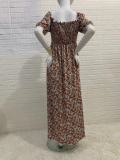Printed Square Neck Puff Sleeves Maternity Dress Party Photoshoot Bohemian Style