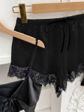 Spring Summer Sexy Ladies Homewear Suspenders Three Sets Casual Comfortable Home Silk Ice Silk Pajamas