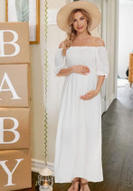 Printed Square Neck Puff Sleeves Maternity Dress Party Photoshoot Bohemian Style