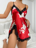 Sexy Leopard One-Piece Nightdress Summer Thin Breathable Strap Dress Home Pajamas Women