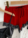 Spring Summer Sexy Ladies Homewear Suspenders Three Sets Casual Comfortable Home Silk Ice Silk Pajamas
