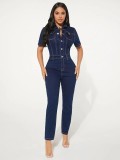 Women Sexy Denim Jumpsuit