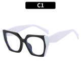 Simple large frame anti-blue light flat mirror glasses