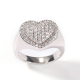 Copper couple ring Heart diamond ring