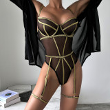 sexy lingerie gold silk beautiful lines mesh teddy lingerie