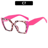 Simple large frame anti-blue light flat mirror glasses