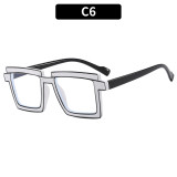 Simple large frame anti-blue light flat mirror glasses