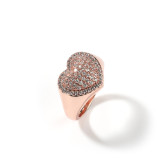 Copper couple ring Heart diamond ring