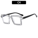 Simple large frame anti-blue light flat mirror glasses