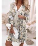 spring ol Chic women's long-sleeved v-neck princess dress