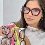 Simple large frame anti-blue light flat mirror glasses