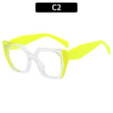 Simple large frame anti-blue light flat mirror glasses