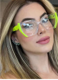 Simple large frame anti-blue light flat mirror glasses