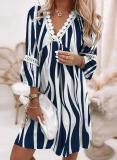 spring ol Chic women's long-sleeved v-neck princess dress